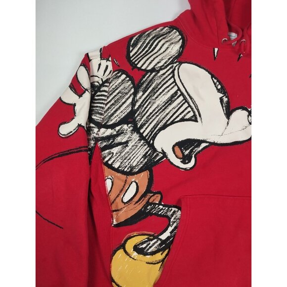 Champion Mens 2XL Red Mickey Mouse Reverse Weave Hoodie Oh Boy Disney Vintage - Picture 4 of 6